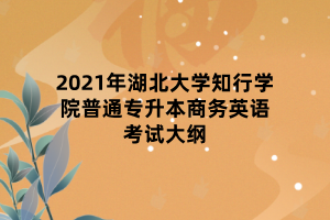 2021年湖北大學(xué)知行學(xué)院普通專升本商務(wù)英語考試大綱