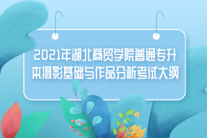 2021年湖北商貿(mào)學院普通專升本攝影基礎與作品分析考試大綱