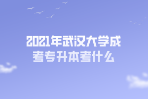 2021年武漢大學(xué)成考專升本考什么