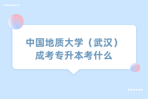 中國地質(zhì)大學(xué)（武漢）成考專升本考什么