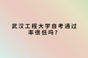 武漢工程大學(xué)自考通過率很低嗎？