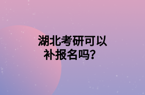 湖北考研可以補報名嗎？