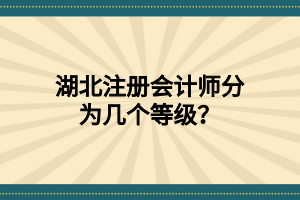 湖北注冊會(huì)計(jì)師分為幾個(gè)等級？