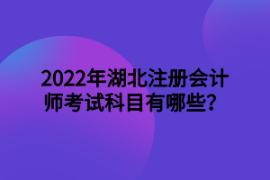 2022年湖北注冊(cè)會(huì)計(jì)師考試科目有哪些？