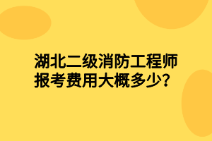 湖北二級消防工程師報考費用大概多少？