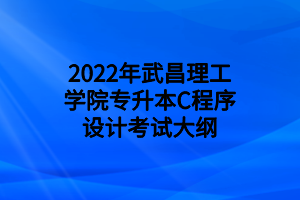 2022年武昌理工學(xué)院專升本C程序設(shè)計(jì)考試大綱