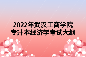 2022年武漢工商學(xué)院專升本經(jīng)濟(jì)學(xué)考試大綱