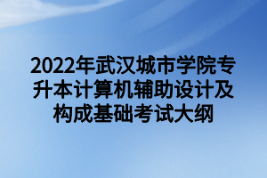 2022年武漢城市學(xué)院專升本計算機(jī)輔助設(shè)計及構(gòu)成基礎(chǔ)考試大綱