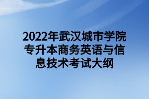 2022年武漢城市學(xué)院專升本商務(wù)英語與信息技術(shù)考試大綱