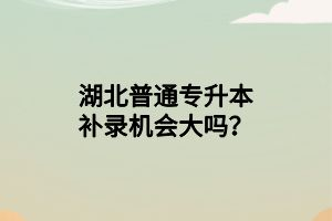 湖北普通專升本補錄機會大嗎？